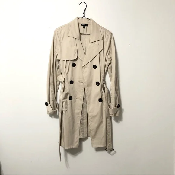 bebe Trench Coat Belted With Pockets Size Medium - Picture 8 of 10